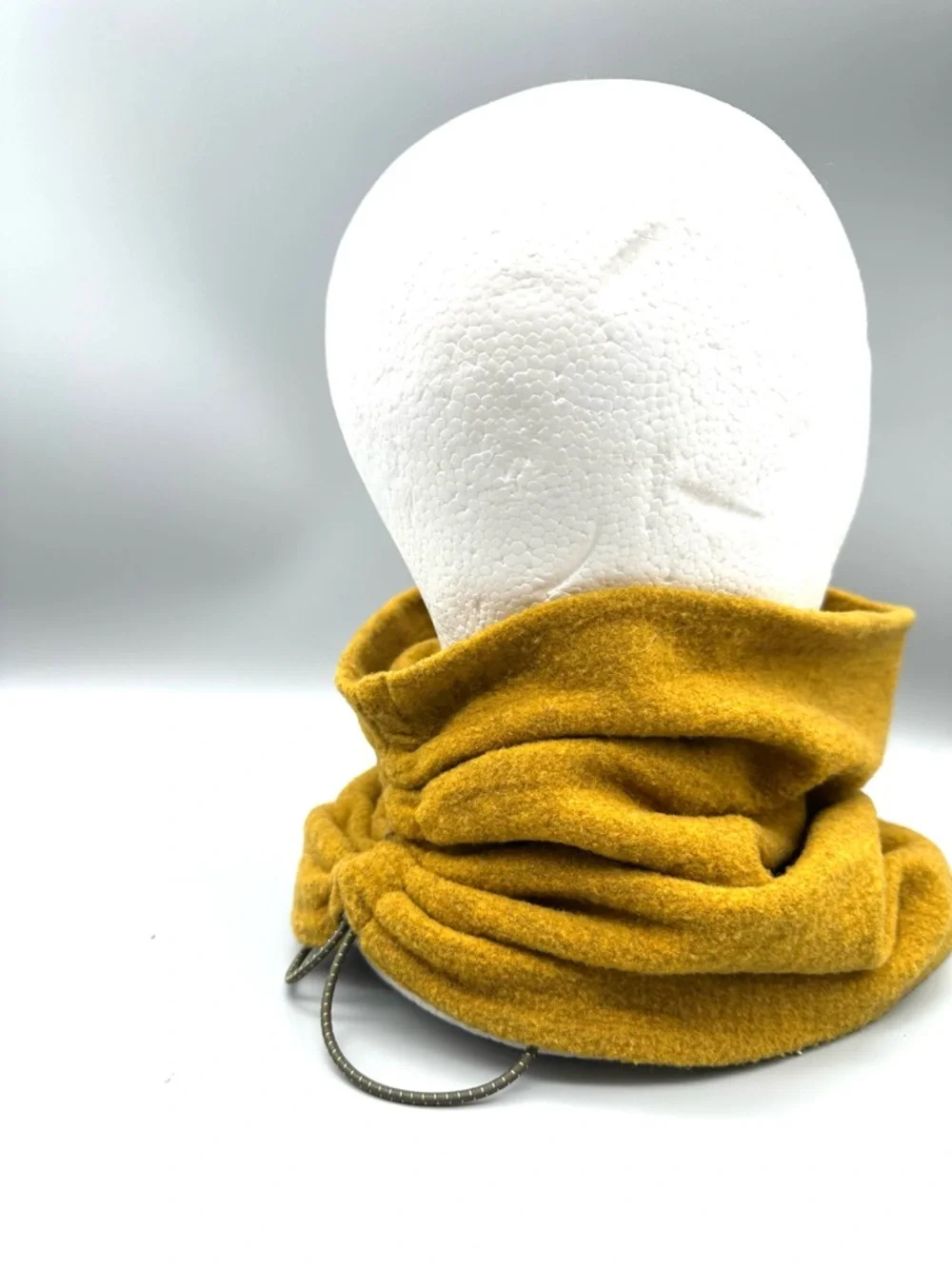 Buff Mustard Yellow Wool Blend Adjustable Neck Warmer Gaiter Made in Spain - Picture 3 of 5